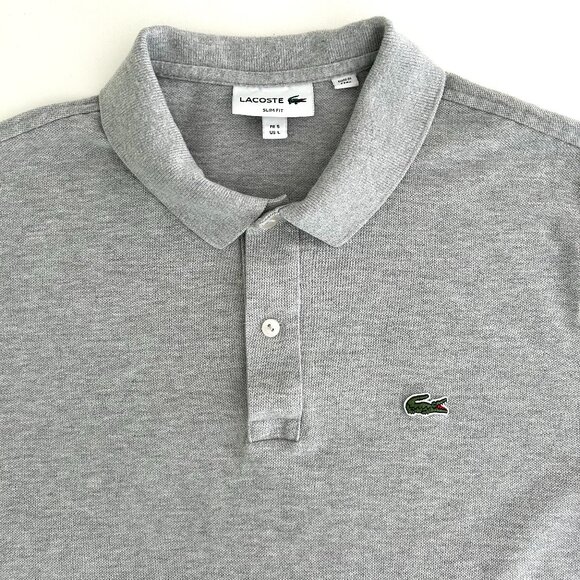 Lacoste Slim Fit Piqué Polo Shirt in Gray Chine Size L - Picture 7 of 12